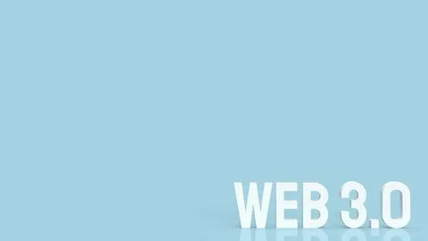 The Web 3.0 white text on blue background for technology concept 3d rendering Stockillustratie