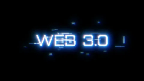 Web 3.0 word overlay with digital glitch Vídeos de archivo 249879966