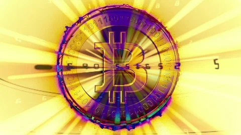 Web 3D Gold Financial concept with golden Bitcoins Video stock 83915641