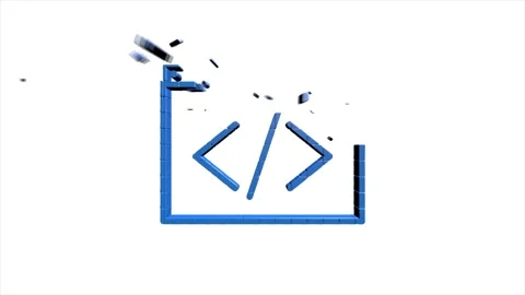 Web 3D pixel icon. Business. Email icon. Outline web icon. Motion graphics. Video stock 153874693