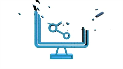 Web 3D pixel icon. Business. Email icon. Outline web icon. Motion graphics. Stock Footage 153874861