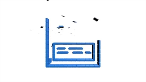 Web 3D pixel icon. Business. Email icon. Outline web icon. Motion graphics. Stock Footage 153875493