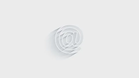 Web 3D shadow icon. Business. Email icon. Outline web icon. Motion graphics. Stockbeeldmateriaal 153796883