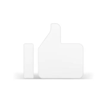 Web 3d like white. Volumetric approval symbol in simple design Illustrazione stock