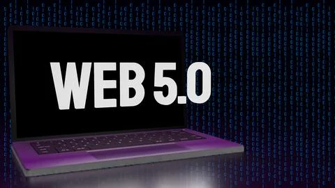 The web 5.0 on Notebook for technology concept 3d rendering. Foto stock