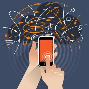 Web Access via a Smart-Phone Stockillustratie