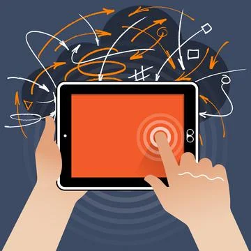Web Access via Tablet PC Stock Illustration