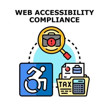 Web accessibility compliance audit checking legal requirements Stock Illustration