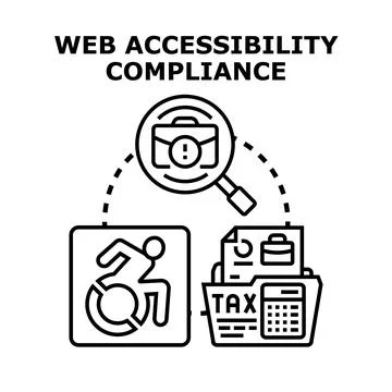 Web accessibility compliance audit checking legal requirements Stock Illustration