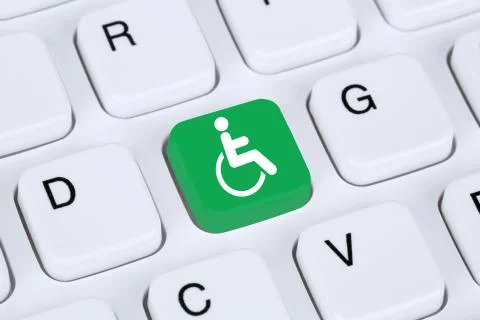 Web accessibility online on internet website computer for handicap people wit Stock Illustration