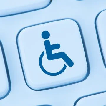 Web accessibility online internet website computer people disabilities blue Stock Photos