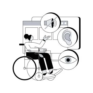 Web accessibility program abstract concept vector illustration. Illustrazione stock