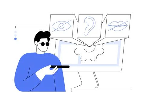 Web accessibility program abstract concept vector illustration. Illustrazione stock