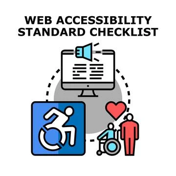 Web accessibility standard checklist for inclusive internet 스톡 일러스트