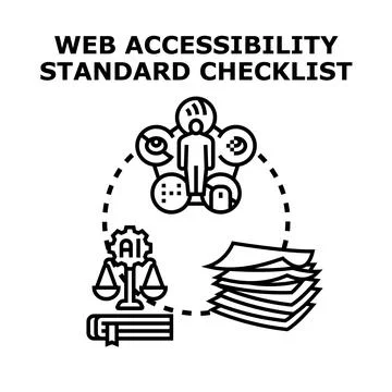 Web accessibility standard checklist for inclusive design Stock Illustration