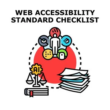 Web accessibility standard checklist for inclusive design Stock Illustration