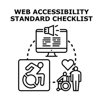 Web accessibility standard checklist for inclusive internet Stock Illustration