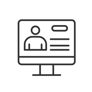 Web account profile, icon in line design. Web, account, profile, user, online Stock Illustration