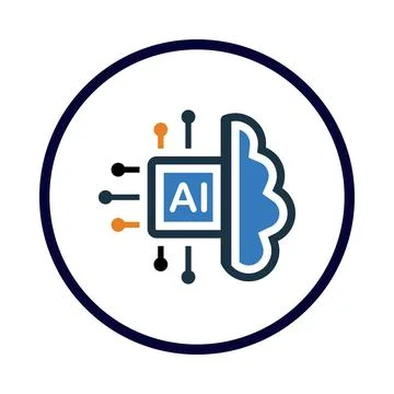 Web, ai, artificial intelligence, gear, web artificial intelligence icon Stock Illustration