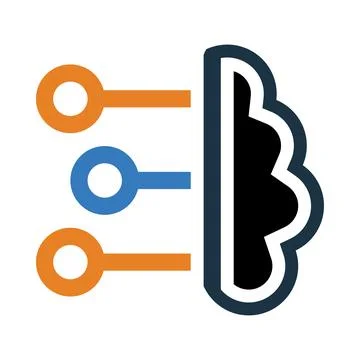Web, ai, artificial intelligence, gear, web artificial intelligence icon Stock Illustration