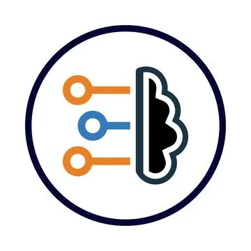 Web, ai, artificial intelligence, gear, web artificial intelligence icon Stock Illustration