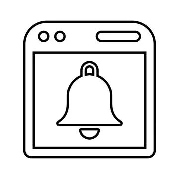 Web, alert, notify outline icon. Line art vector. Stock Illustration