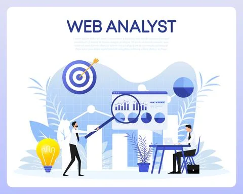 Web analysing financial data. analytic business. Statistical analysis Illustrazione stock