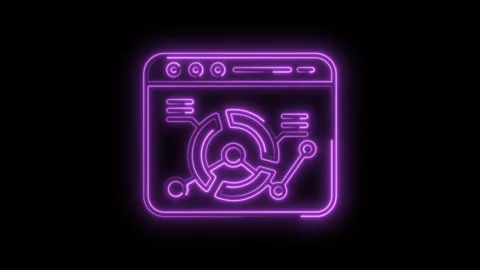 Web Analysist Tool Icon Animation on Black Background Vídeo Stock 342590443