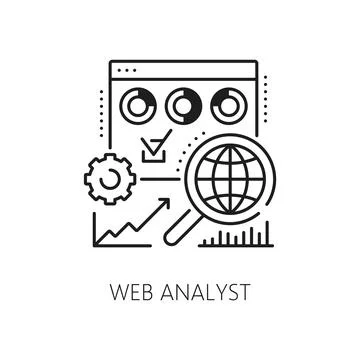 Web analyst, IT specialist icon, data management 스톡 일러스트