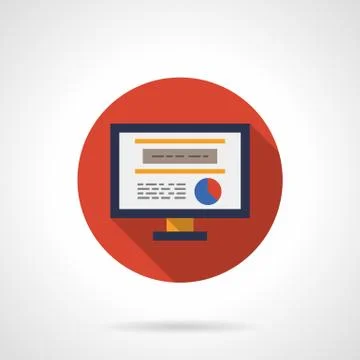 Web analytic icon round flat color vector icon Stock Illustration