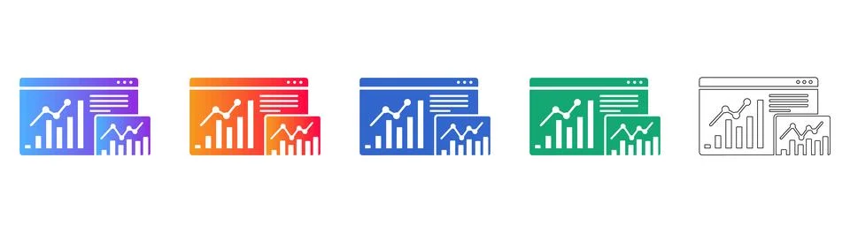 Web Analytics and Dashboard Icon Set Stock Illustration