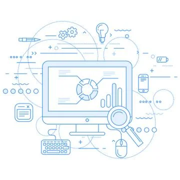Web analytics and data flow abstract design Stock Illustration