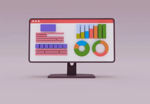 Web analytics and seo marketing social media concept., minimal 3d render illu 库存插图