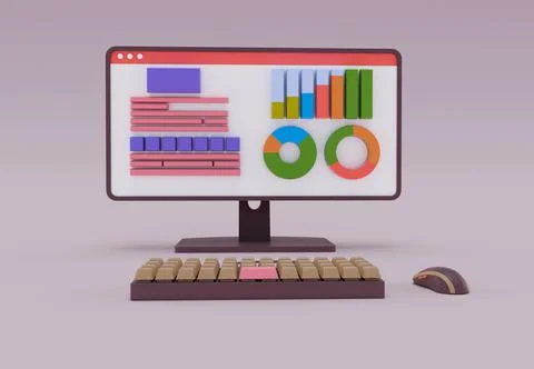 Web analytics and seo marketing social media concept., minimal 3d render illu 스톡 일러스트