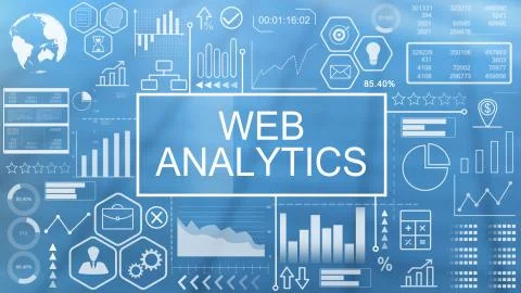 Web Analytics, Animated Typography Illustrazione stock