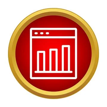 Web analytics bar chart icon showing growth data Stock Illustration