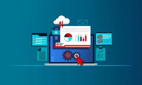 Web Analytics - Cloud Analytics Concept Illustrazione stock