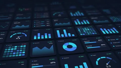 Web Analytics Dark Dashboard Animation Data Visualization Graphic Design Stock Footage 347928064