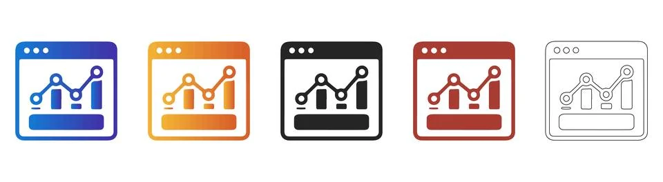 Web analytics dashboard icon for business data reporting Illustrazione stock