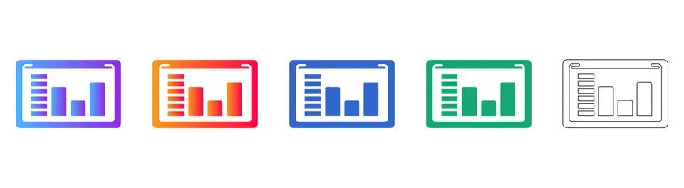 Web Analytics Dashboard Interface Icon Set Illustrazione stock