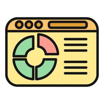 Web analytics dashboard presenting business data statistics Illustrazione stock