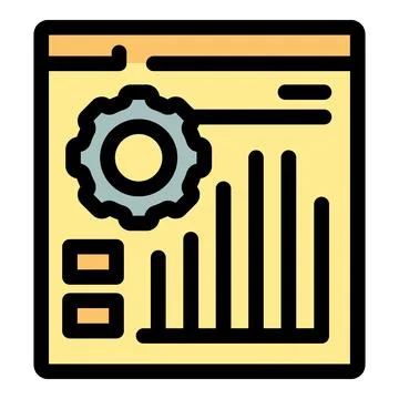 Web analytics dashboard showing performance optimization with gear icon and.. Stock Illustration