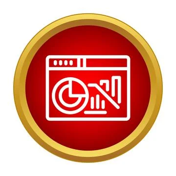Web analytics dashboard viewing business data statistics icon Stock Illustration