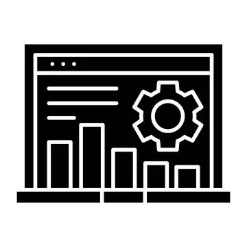 Web Analytics Glyph Icon Stock Illustration