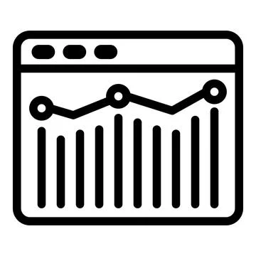 Web analytics icon, outline style 스톡 일러스트