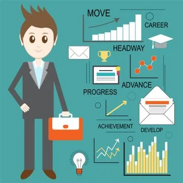 Web analytics, information and development, business statistic, conceptual. Illustrazione stock