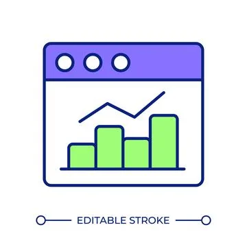 Web analytics line color icon Stock Illustration