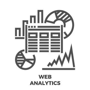 Web Analytics Line Icon Stock Illustration