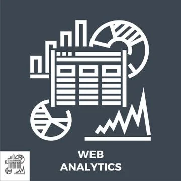 Web Analytics Line Icon Stock Illustration