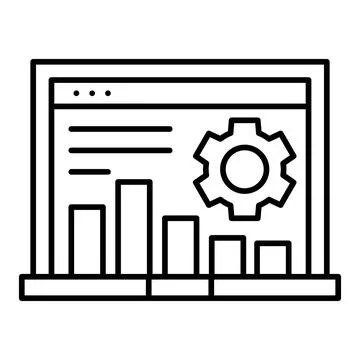 Web Analytics Line Icon Illustrazione stock